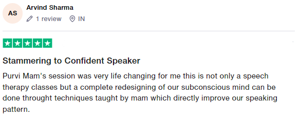 Trustpilot review from Arvind Sharma