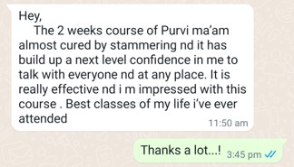 WhatsApp testimonial from Arijit